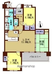 クリスタージュ弐番館【315号室】の間取り