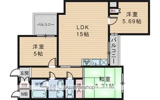 メゾン福殊【302.号室】の間取り