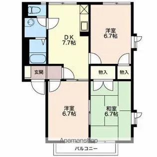 長野県長野市大字徳間【アパート】の間取り