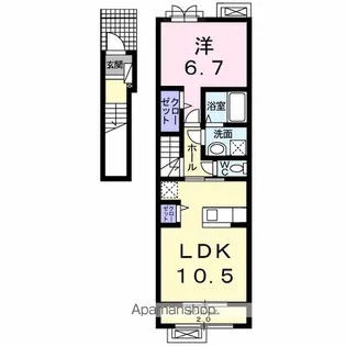 フレスクーラ【2階】の間取り
