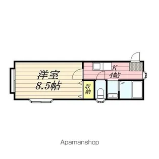 ホワイトキャッスル遠見塚15番館【201号室】の間取り