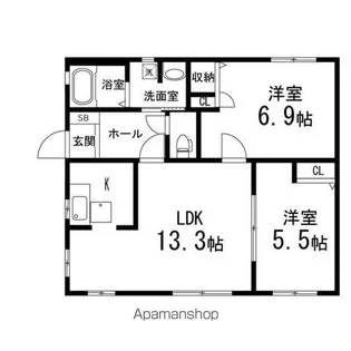 スプリング・メゾンB【101号室】の間取り