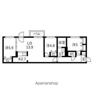 ETERNITY東札幌【4階】の間取り