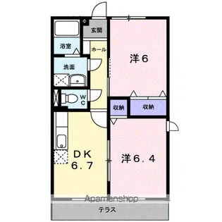 イーグルハイツⅡ【1階】の間取り