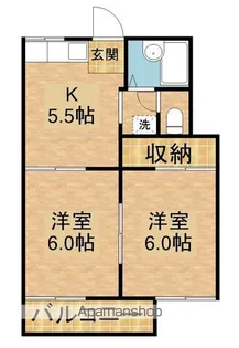 フォーブル秋野B【2階】の間取り