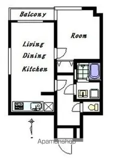 クロノス高尾SOUTH【206号室】の間取り