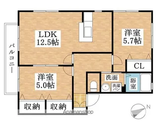 パナハイツクォーレ【A202号室】の間取り