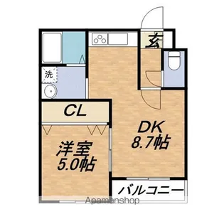 グランディール南五条【4階】の間取り