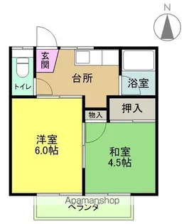 マンション愛谷川【K号室】の間取り