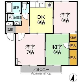 プレジールムラカミ【1階】の間取り