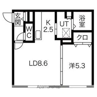 ラウレア八軒【2階】の間取り