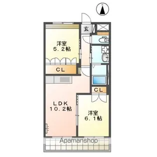 アゼリア マンション【1階】の間取り