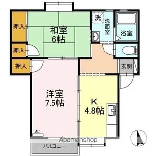アーバンスプリング B棟【2階】の間取り