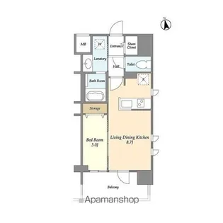 アプリーレ東中野【4階】の間取り