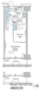 パークアクシス新宿百人町【4階】の間取り