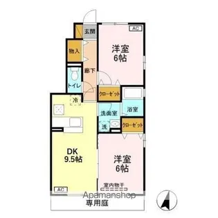 ラフィーネBABA【1階】の間取り