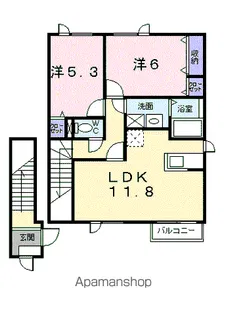 サンパティーク のぞみA【2階】の間取り