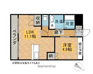グランディール新栄町【106号室】の間取り