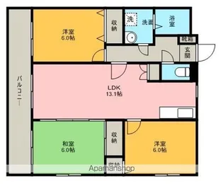 アベニール油山【4階】の間取り
