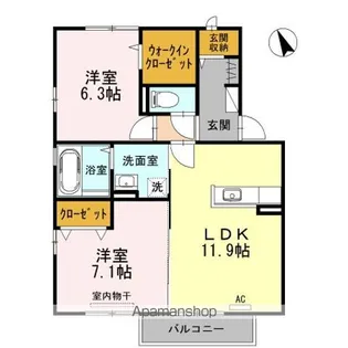レーベン ヒルズ A棟【2階】の間取り