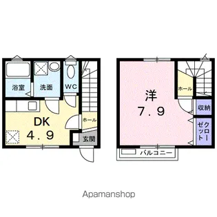 ルミエール上町【1階】の間取り