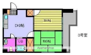 ハイツ南松山【5階】の間取り