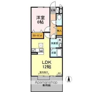 セジュール松葉【1階】の間取り
