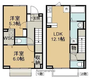 リバーサイド神明【1階】の間取り