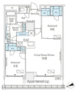 ロイヤルパークス品川【23階】の間取り
