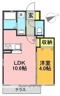 ユニゾンプレイス永福【102号室】の間取り