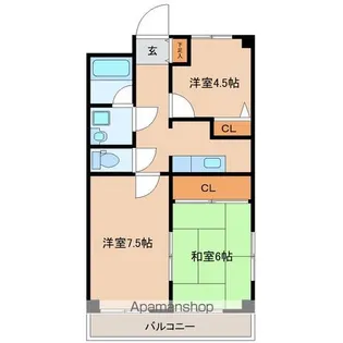 クオーレ白鳥【2階】の間取り