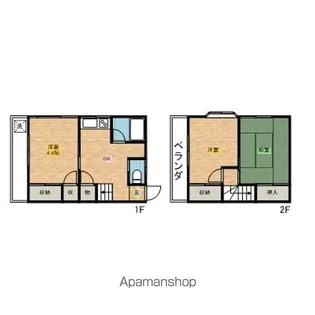 二条鹿島コーポ【1階】の間取り