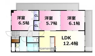 プロスペリティNAKAMURA【705号室】の間取り