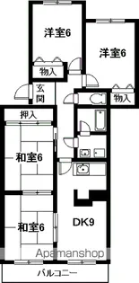 ベルシャトー新守山【4階】の間取り