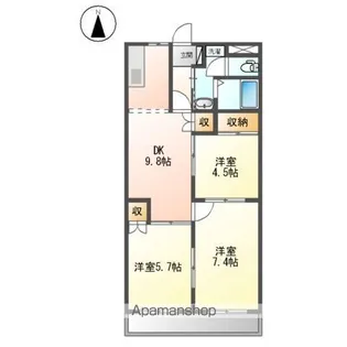 セジュール川部【2階】の間取り