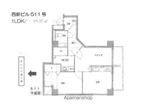 てんぐ屋西新ビル【4階】の間取り
