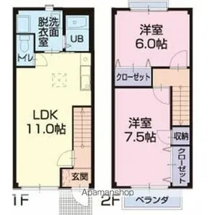 滋賀県長浜市小堀町【テラスハウス】の間取り