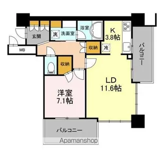 D’グラフォート ザ・タワー郡山 1106号室【11階】の間取り