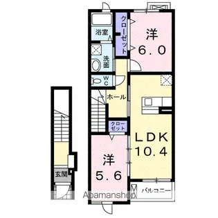 ラソ・ヒメーノⅡ【2階】の間取り