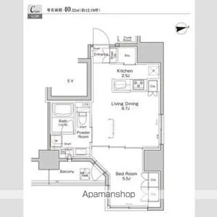 プラウドフラット浅草雷門【12階】の間取り