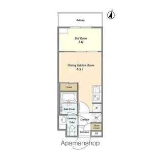 SUNIVAS飯田橋【4階】の間取り