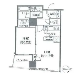 カスタリアタワー品川シーサイド【4階】の間取り