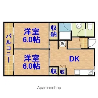 八幡ハイツ【206号室】の間取り