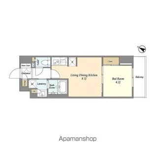 ドゥーエ横濱鶴見【3階】の間取り