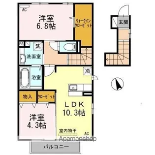 ルミエールひびき【2階】の間取り