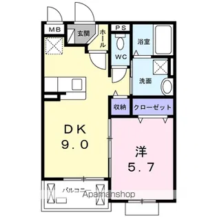 グランソレイユ楠葉Ⅲ【201号室】の間取り