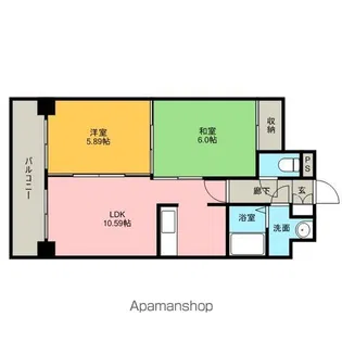 ドミ22山鼻【308号室】の間取り