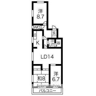 サンハイツ引山【3階】の間取り