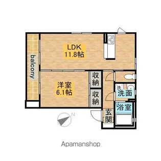 GRACEFULⅢ【201号室】の間取り