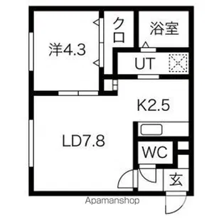 MAJESTIC LIFE札幌桑園(マジェスティックライフ札幌桑【4階】の間取り